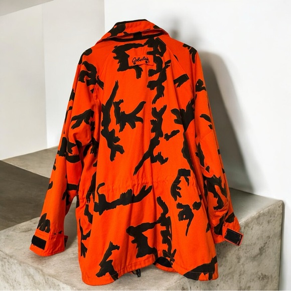 Cabela’s Blaze Orange Camouflage Jacket Coat Insulated Hunting Camo Men’s L - Picture 2 of 12